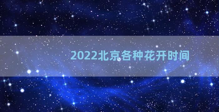 2022北京各种花开时间